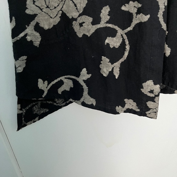 Saithong Batik Print Cotton Coat, Black, M (fits L/Xl) - Picture 2 of 9